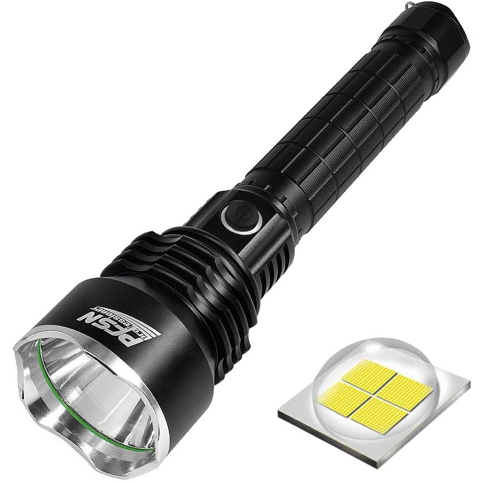Powerful Flashlight Rechargeable Waterproof Searchlight with P50 LED Brightest 6000 Lumen Tactical Flashlight Super Bright Torch Best for Hunting Camping Outdoor Sport( Include 26650 Battery) Powerful Flashlight Rechargeable Waterproof ...