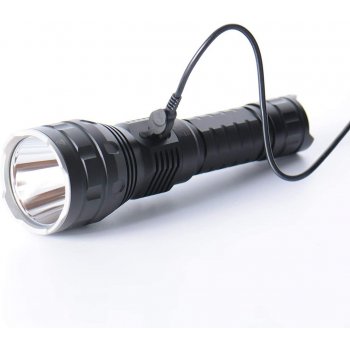 1500 Lumens Tactical Flashlight CREE LED IP68 Waterproof Type-C Rechargeable Long Range Flashlights Torch with 26650 Li-ion Battery