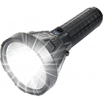 Rechargeable LED Flashlight, 10,000 Lumens Super Bright Flashlight, Handheld Waterproof Flashlight, Shoulder Strap, 5 Lighting Modes