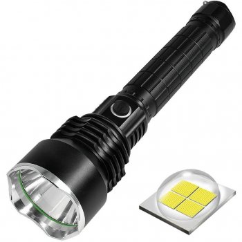 Powerful Flashlight Rechargeable Waterproof Searchlight with P50 LED Brightest 6000 Lumen Tactical Flashlight Super Bright Torch Best for Hiking Hunting Camping Outdoor Sport( Include 26650 Battery) Powerful Flashlight Rechargeable Waterproof Searchlight with P50 LED Brightest 6000 Lumen Tactical Flashlight Super Bright Torch Best for Hiking Hunting Camping Outdoor Sport( Include 26650 Battery)