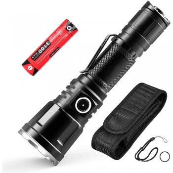 Rechargeable LED Tactical Flashlight with IPX8 Waterproof, 3200 Lumens Cree LED, 6 Light Modes, 283m Beam Distance, Tactical & Outdoor Setting Rechargeable LED Tactical Flashlight with IPX8 Waterproof, 3200 Lumens Cree LED, 6 Light Modes, 283m Beam Distance, Tactical & Outdoor Setting