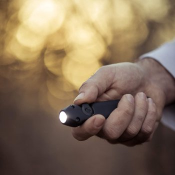 300 Lumens Slim Everyday Carry Flashlight, Includes USB-C Cord, Lanyard, Black, Box Packaged